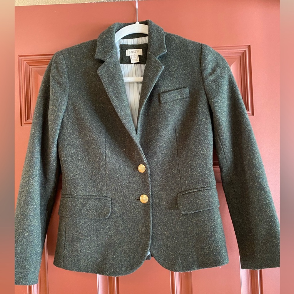 J. Crew Green and Gold Blazer